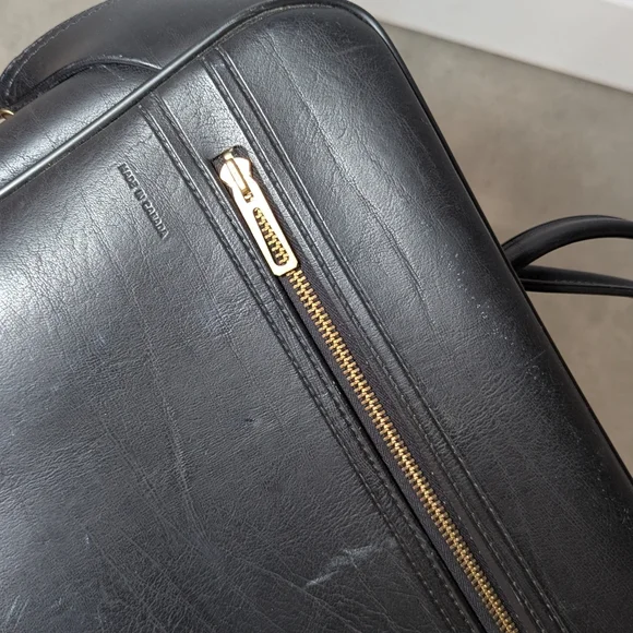 Vintage Made in Canada Leather Doctor Style Bag Briefcase 1950s 1960s - Picture 4 of 16